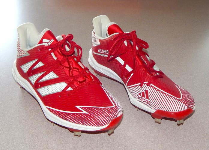 USED ONCE ADIDAS Adizero Afterburner 7 Metal Baseball Cleats Men's Size 6.5 Red EG7613 $100