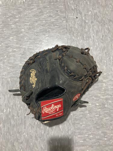 Used Rawlings Premium Series Right Hand Throw Catcher's Baseball Glove 32.5"