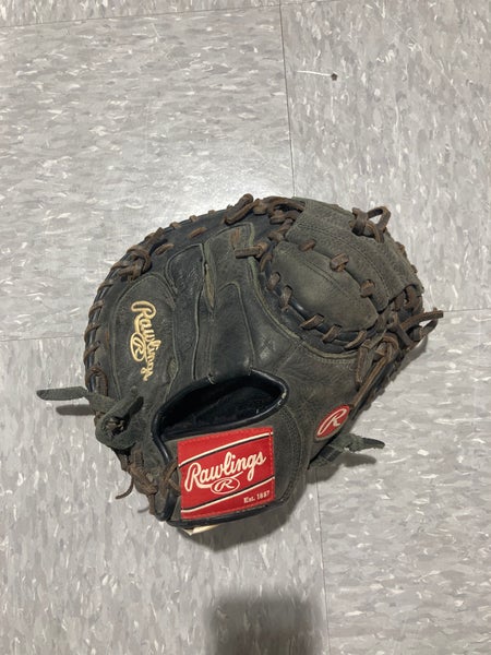Used Rawlings Premium Series Right Hand Throw Catcher's Baseball Glove 32.5"