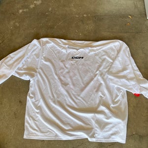 White New CCM Goalie Cut Men's practice Jersey
