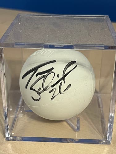 Tom Schreiber and Justin Guterding Signed Lacrosse Ball PLL Archers Chrome
