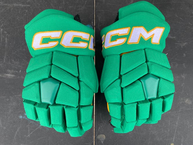 CCM HGTK Tacks Pro Stock 13" Hockey Gloves Minnesota Wild / North Stars 4030