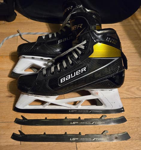 Used Senior Bauer Supreme UltraSonic Hockey Goalie Skates Regular Width 8.5