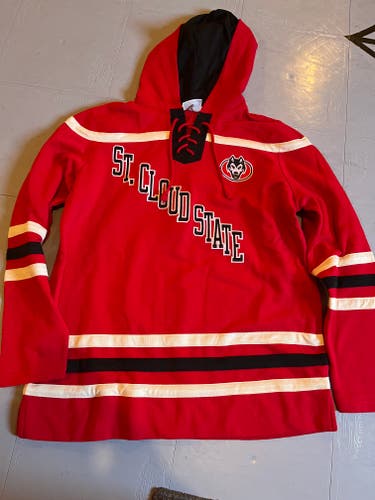 St. Cloud State Hockey Sweatshirt Red New Large/Extra Large Adult Unisex Champion