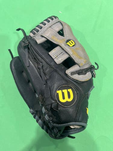 Black Used Wilson A450 Left Hand Throw Infield Baseball Glove 12"