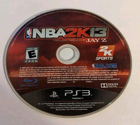 NBA 2K13 (Sony PlayStation 3, 2012, PS3) DISC ONLY - Basketball - Durant Jordan