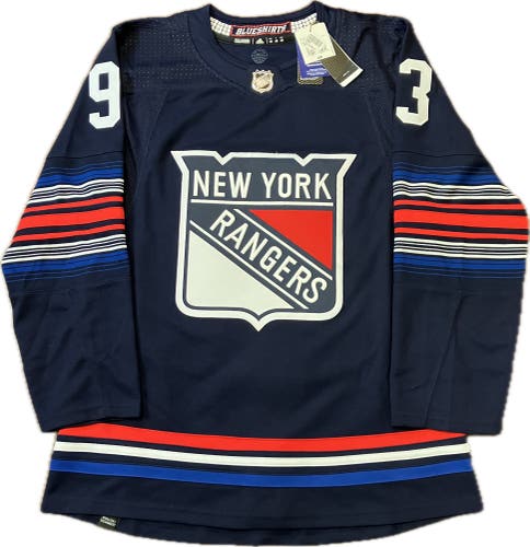 NWT New York Rangers Mika Zibanejad Alt Adidas NHL Hockey Jersey Size 46