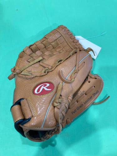 Brown Used Rawlings Right Hand Throw Pitcher's Baseball Glove 12.5"