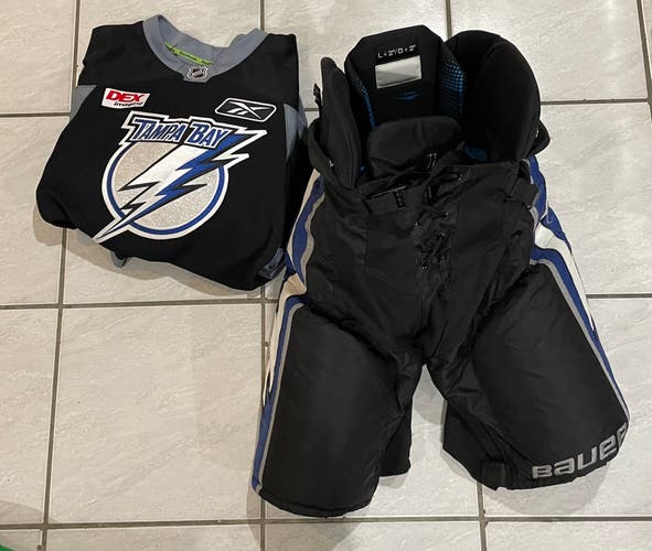 Pro Stock Bauer ONE95 Pants L+1*With Matching Practice Jersey Tampa Bay Lightning READ DESCRIPTION