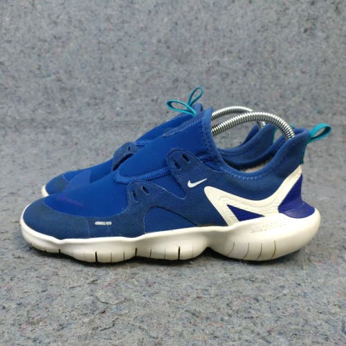 Nike Free RN 5.0 Boys Running 6.5Y Shoes Blue AR4143-401 NO LACES