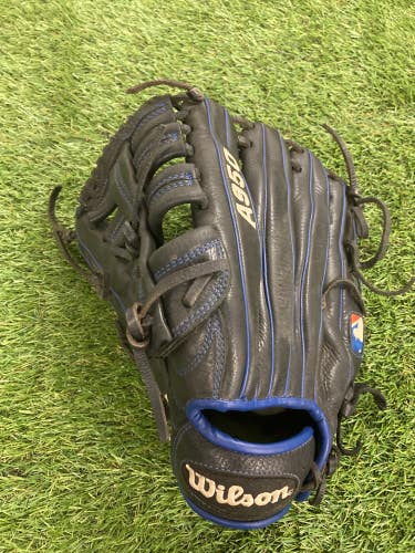 Black Used Wilson A950 Left Hand Throw First Base Baseball Glove 12.5"