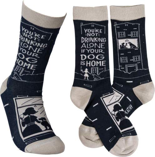 Not Drinking Alone If Your Dog Is Home Socks - Adult Unisex Themed Socks