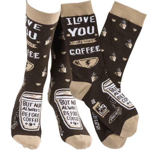 I Love You More Than Coffee Socks - Adult Unisex Theme Socks