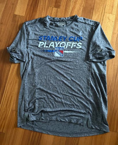 New York Rangers Fanatics Authentic Pro Shirt Team Player Issue Extra Large Playoffs