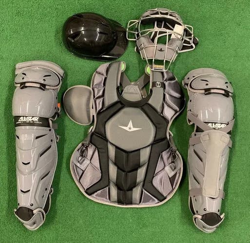 All Star System 7 Axis Adult 16+ Catchers Gear Set Traditional Mask - Graphite