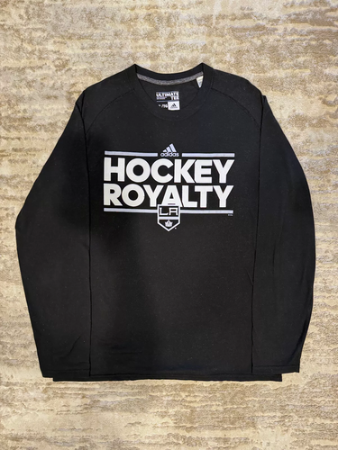 Los Angeles LA Kings Long Sleeve T-Shirt Mens XL Adidas Ultimate Tee Hockey Royalty Black