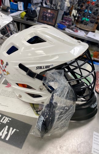STX Stallion 575 lacrosse lax adult Small goalie Used White Helmet