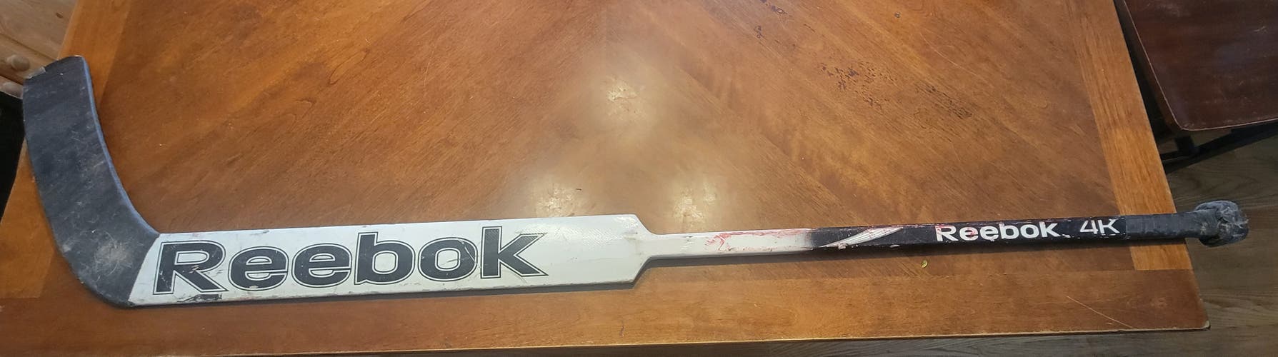 Used Senior Reebok 4K Full Right Goalie Stick 25" Paddle /  57" Stick / Wood