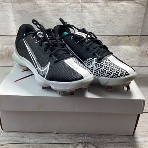 Nike Force Zoom Trout 7 Pro Black White Metal Baseball Cleats CQ7224-005 Size 9