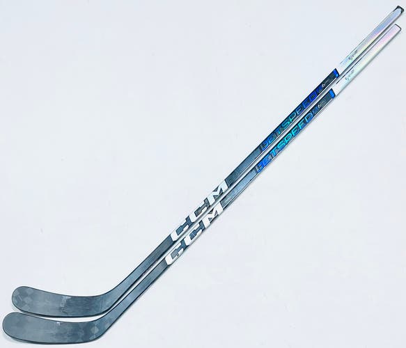 2 Pack Custom Blue CCM Jetspeed FT6 Pro Hockey Sticks-RH-P90-80 Flex-Grip