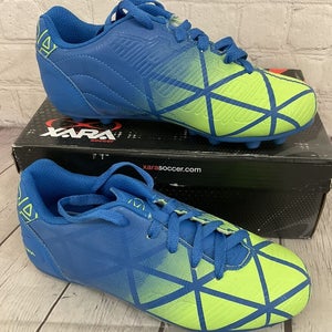 Xara Soccer 9508 Kid's Soccer Cleats Royal Blue Neon Green US 2 UPC 094922063205