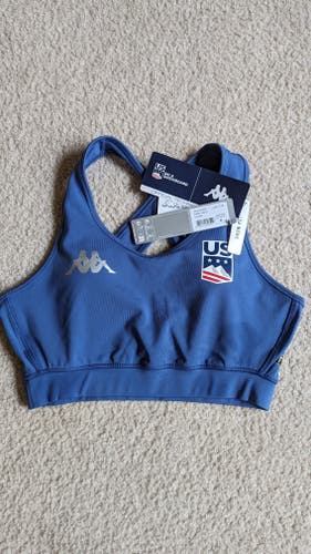 NEW - Kappa Us Ski Team Kombat DAS Sports Bra - Medium - Blue Fiord