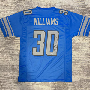 Jamaal Williams Autographed Custom Detroit Lions Jersey Beckett Authenticated XL
