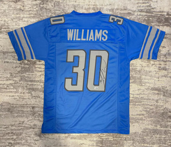 Jamaal Williams Autographed Custom Detroit Lions Jersey Beckett Authenticated XL