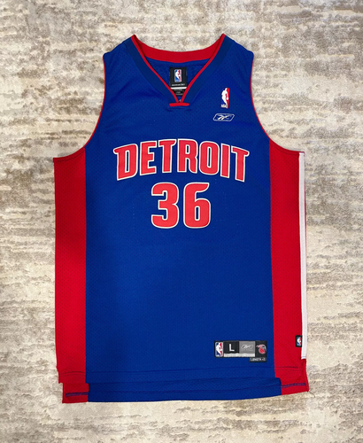 Reebok Swingman Team Detroit Pistons Rasheed WALLACE #36 NBA Jersey Size L +2
