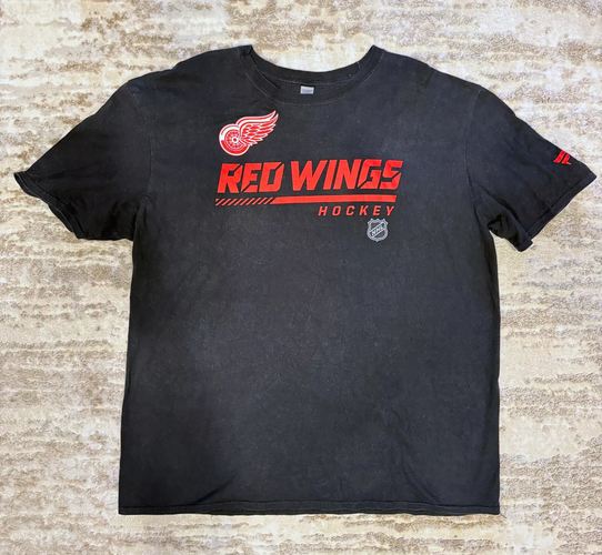 Men's Fanatics Branded Black Detroit Red Wings Text Bold Label T-Shirt XL