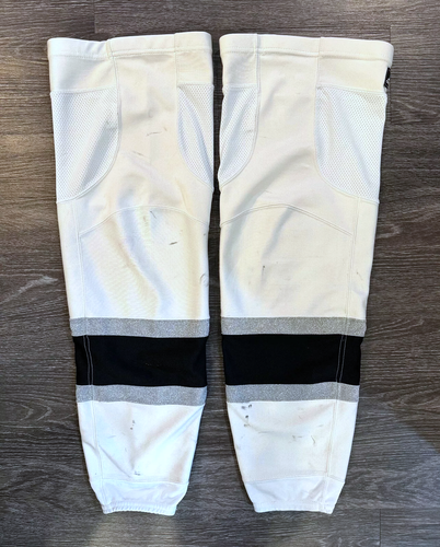 Adidas Primegreen Los Angeles Kings NHL Game Pro Stock White Socks Large (L)