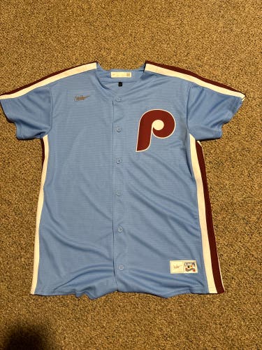 Baby Blue New Youth XL Phillies Nike Jersey