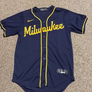 Blue Used Adult Small Brewers Nike Jersey