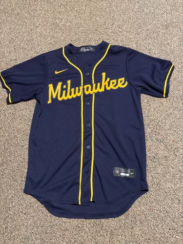 Blue Used Adult Small Brewers Nike Jersey