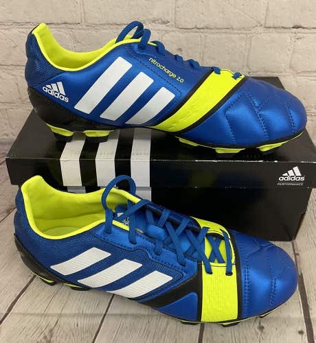 Adidas Q33688 nitrocharge 2.0 TRX FG J Youth Soccer Cleats Blue Yellow US Size 6