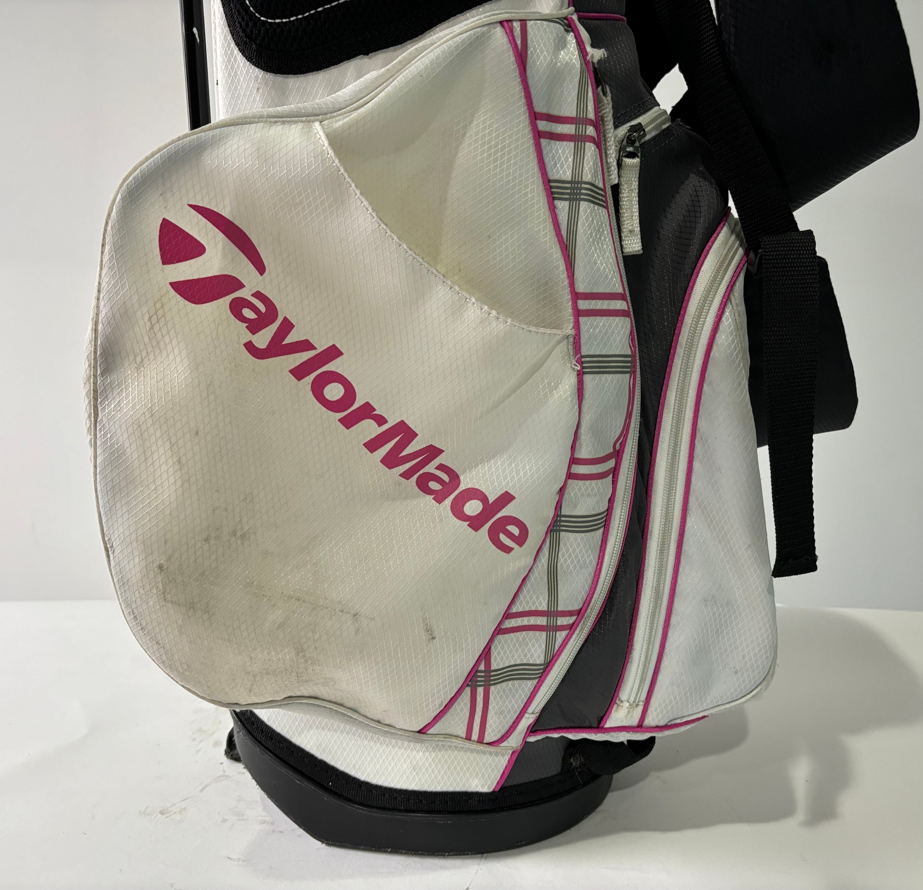 TaylorMade Carry Stand Bag White Pink Black 4-Way Divide Dual