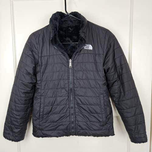 The North Face Mossbud Swirl Girl's Size: M 10/12 Reversible Black Jacket