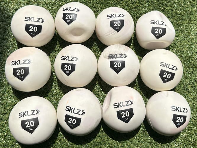 Set of 12 SKLZ Contact Balls - Large 20 Oz, White - Baseball & Softball Hitting Training Balls