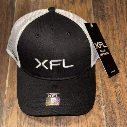 2023 XFL Football League Logo Official Merchandise Adjustable Black White Hat