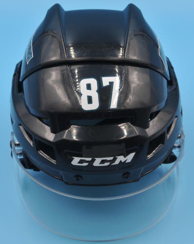 San Jose Barracuda AHL Game-Used CCM Black #87 Martin Kaut Helmet Pro Stock