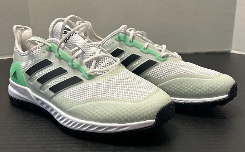 Adidas Adipower 2.1 Turf Shoes, White/Green, Size 8 US