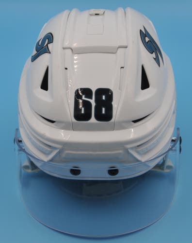 San Jose Cuda NHL Game-Used Bauer #68 Connor MacEachern Helmet Pro Stock