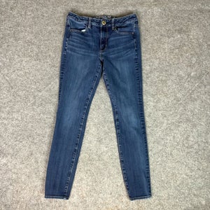 American Eagle Womens Jeans 6 Blue Denim Skinny High Rise Jegging Pant Casual A1