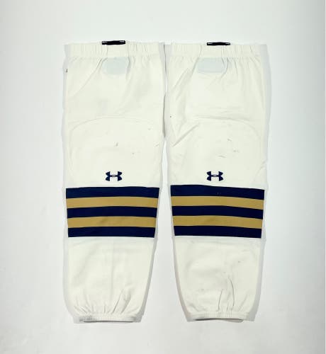 Notre Dame 50th Anniversary Season Under Armour Game Socks - Cream, Navy/Gold