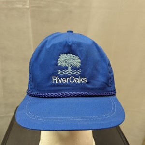 Vintage River Oaks Golf Leather Strapback Hat