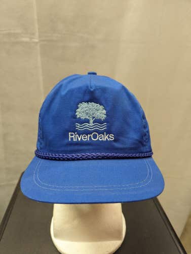 Vintage River Oaks Golf Leather Strapback Hat