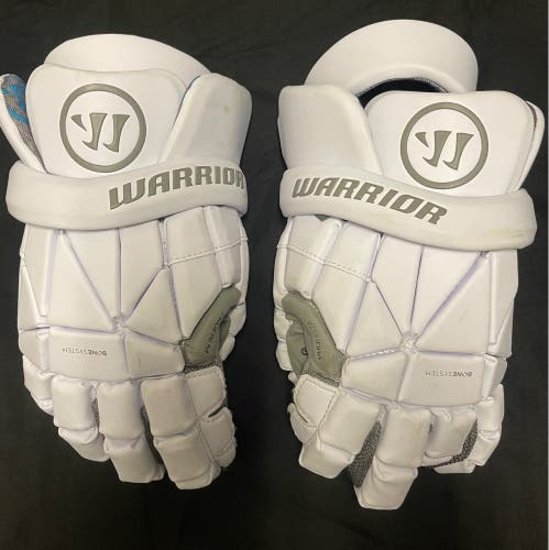 Used Once Warrior Evo Lacrosse Gloves Large White