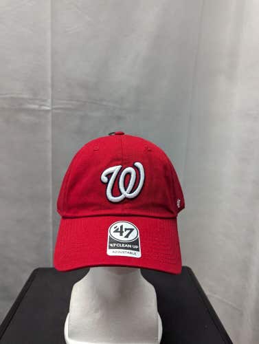 NWS Washington Nationals '47 Clean Up Strapback Hat Red MLB