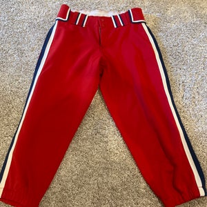 Softball Pants Womens Boombah 28 Red with stripes