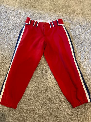 Softball Pants Womens Boombah 28 Red with stripes